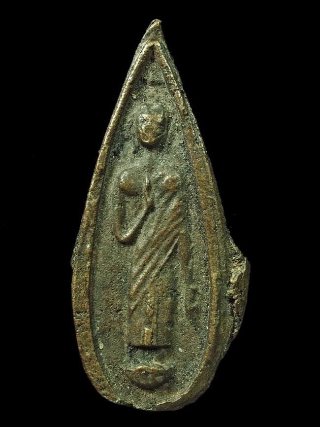 เหรียญหล่อพระคันธราช พิมพ์ใบข้าว หายาก ปี 2472 สภาพเดิมๆ