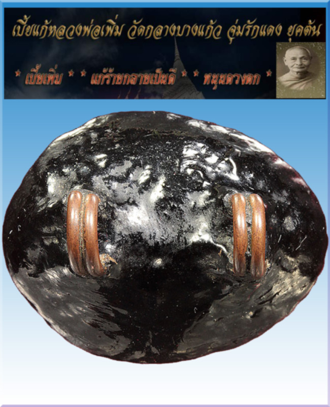 เบี้ยแก้หลวงปู่เพิ่มวัดกลางบางแก้วยุคต้นหล่อขั้นเทพสวยสมบูรณ์