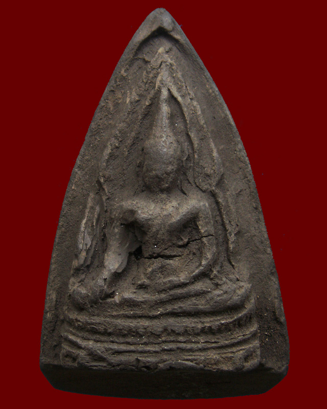 หลวงพ่อเงิน วัดดอนยายหอม พระพุทธชินราชหลังเบี้ย เนื้อดินผสมใบลาน