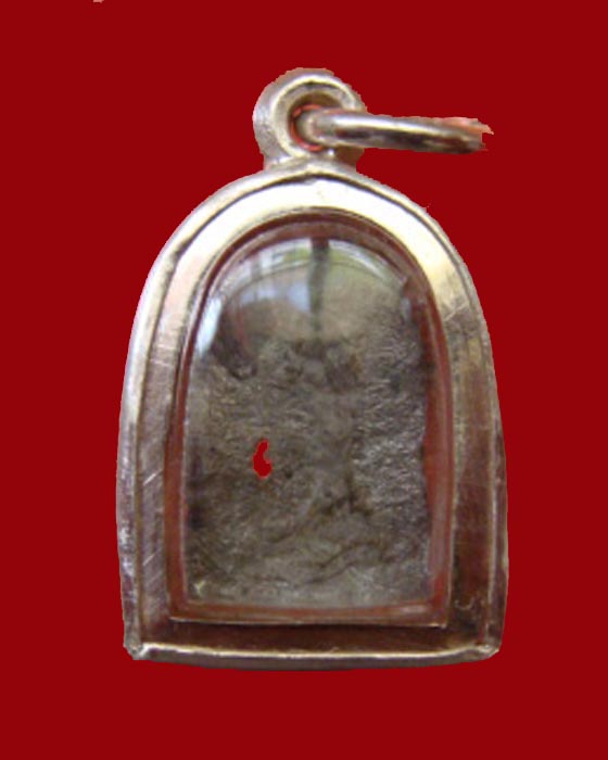 พระร่วงนั่งแผงตัดเดี่ยว กรุวัดราชบูรณะ จ.อยุธยา เนื้อชินเงิน เลี่ยมเงิน