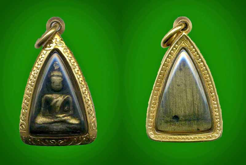 พระนางเสาร์ห้า(พิมพ์เล็ก) หล่อโบราณหลวงพ่อนุ่ม วัดนางในปี 2475 (เลี่ยมทองแท้ครับ)