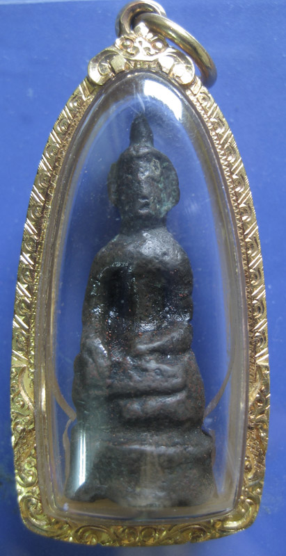 พระหล่อโบราณ กรุพระธาตุพนม เนื้อสัมฤทธิ พร้อมกรอบทอง