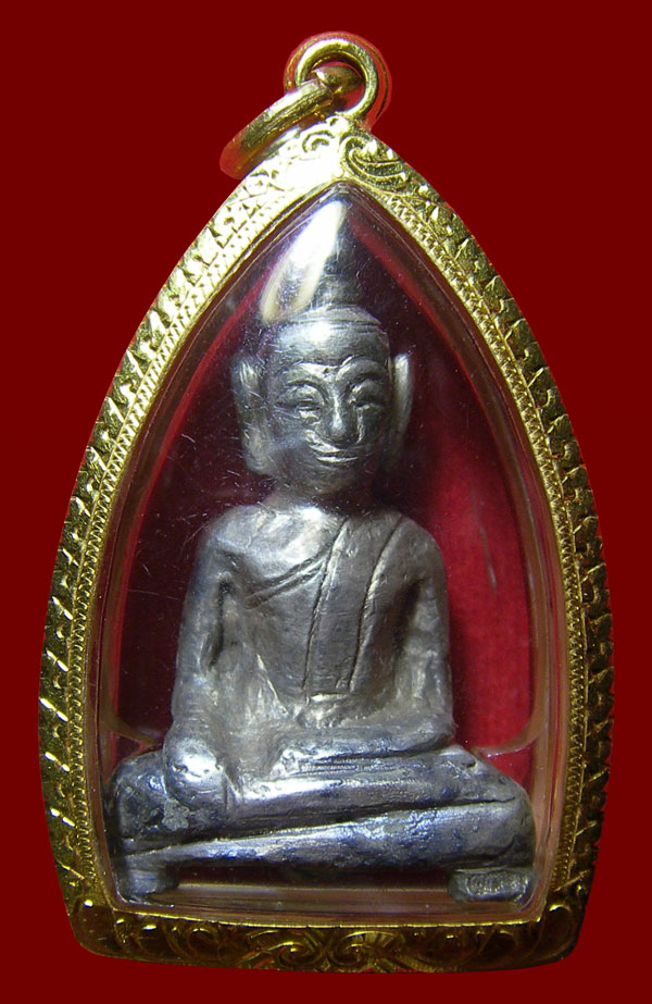 พระยอดธงเนื้อเงิน อยุธยา เลี่ยมทอง