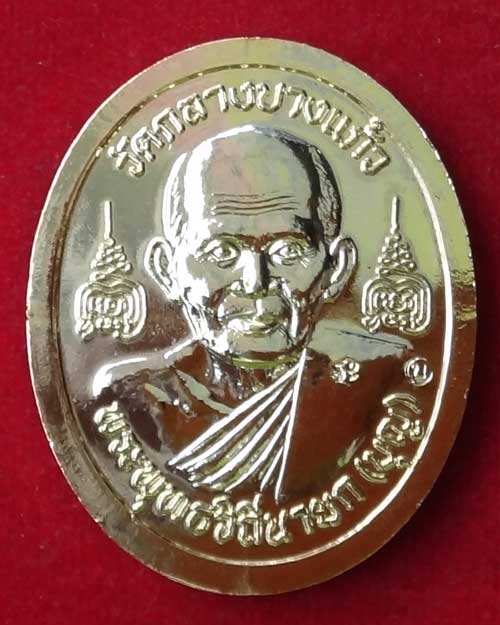 เหรียญทำน้ำมนต์ หลวงปู่เจือ วัดกลางบางแก้ว เนื้อทองแดงกะไหล่ทอง สวย ๆ 
