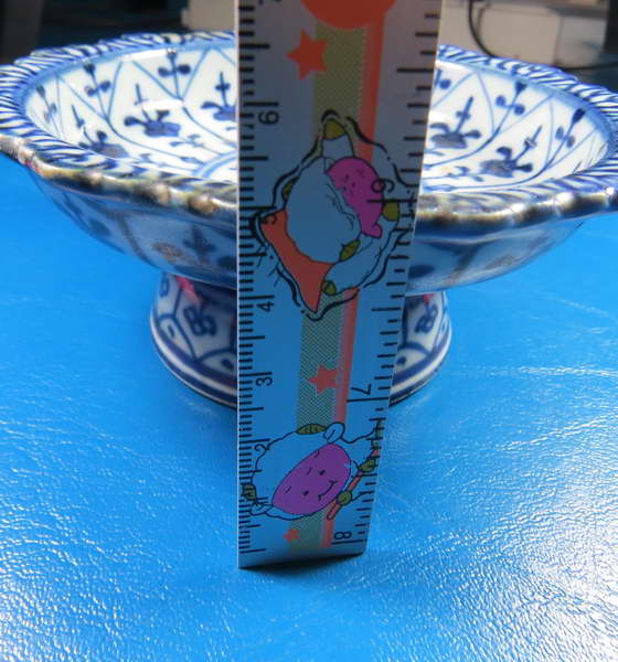 จานเชิงกังไส ลายผักชี ขนาด 4 นิ้ว