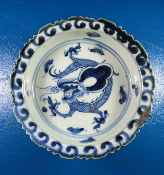 จานเชิงกังไส ลายมังกร ขนาด 4.5 นิ้ว
