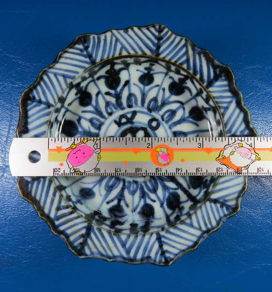 จานเชิงกังไส ลายผักชี ขนาด 3.5 นิ้ว