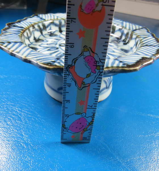 จานเชิงกังไส ลายผักชี ขนาด 3.5 นิ้ว