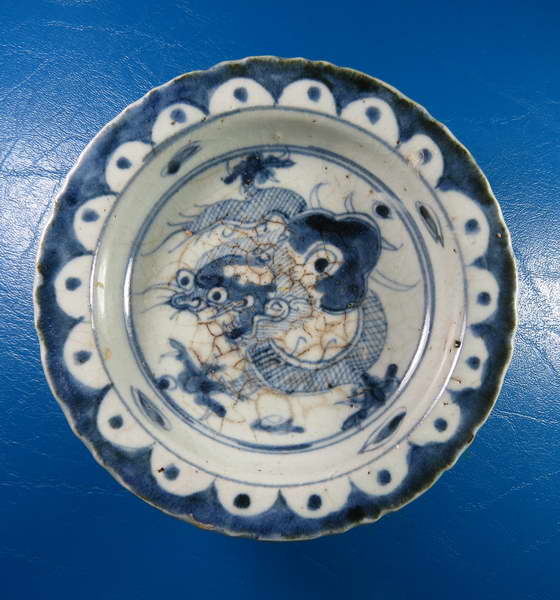 จานเชิงกังไส ลายมังกร ขนาด 4 นิ้ว