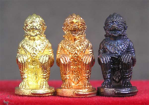 หนุมาน 3 เนื้อหลวงปู่ฮก วัดมาบลำบิด (ราษฎร์เรืองสุข) บ้านบึง ชลบุรี เคาะเดียวพร้อมกล่องเดิม