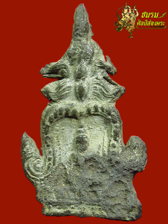 พระซุ้มเสมาทิศ กรุวัดราชบูรณะ เนื้อชินเงินยุคสมัยอยุธยา ฟอร์มสวยคลาส ผิวปรอทมีให้เห็น+บัตรรับประกัน