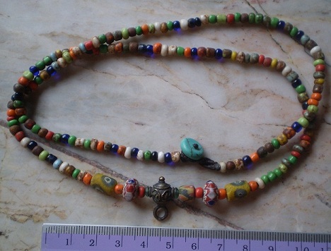 สร้อยลูกปัดแท้  หัวขุนโลหะ  เคาะเดียว 