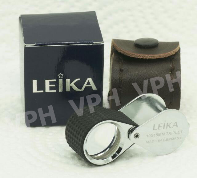 กล้องส่องพระ LEIKA สีเงินหุ้มยาง10X18mmเลนส์แก้ว3ชั้นเคลือบมัลติโค๊ทให้ภาพมชัดเคาะเดียวแดง ส่งEMS