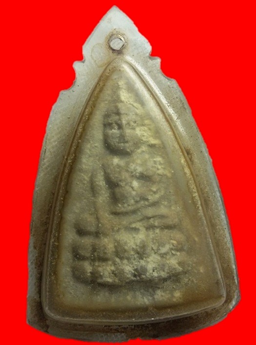 พระพุทโธน้อยแม่ชีบุญเรือนวัดอาวุธฯ กทม. ปี 2494 พิมพ์ใหญ่เนื้อผงหลังยันต์เฑาะดอกบัวสวยๆ