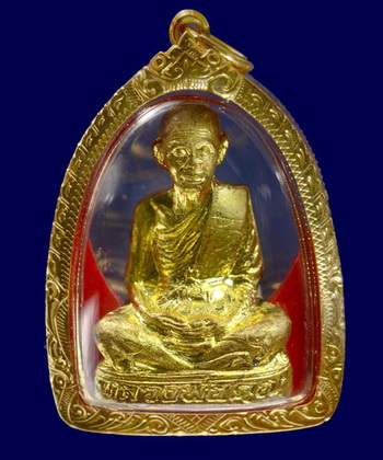 หลวงพ่อคูณ รูปเหมือนปั๊มลอยองค์รุ่นแรก เทพประทานพร ฝาบาตร เลี่ยมทองคำ+บัตรพระแท้