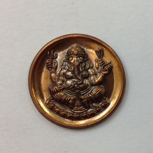 เหรียญพระพิฆเนศ วัดแก้วแจ่มฟ้า เยือนอินเดีย ปี41 เนื้อทองแดง มีโค๊ด