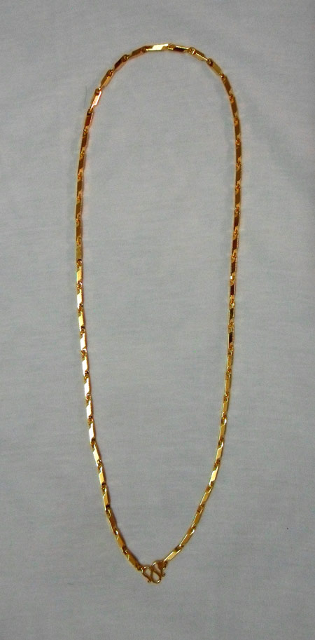 เคาะเดียว สร้อยพริ้งโกลด์ เกาหลี สวยจัด ลาย((แท่งยาว)) ยาว 23 นิ้ว ไม่ลอก จำนำไม่ได้ครับ กว้าง 0.3 ซ