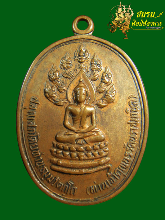 เหรียญนาคปรกเจ เจ้าคุณนรฯ ปี2513(องค์ที่3)บล็อคดาวกระจาย นิยมสภาพสวยมีหน้าตาไรๆ+บัตรรับประกันพระแท้