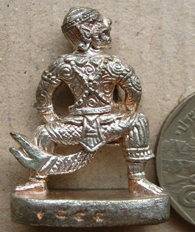 หนุมานรุ่นแรก หลวงปู่เจือ วัดกลางบางแก้ว จ นครปฐม ปี2552 เนื้อนวะแก่เงิน มีโค๊ต หมายเลข544