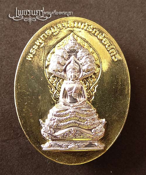 +++ เหรียญพระพุทธมุจจลินท์รักษ์ธนทวีเหรียญชนวนรวมใจหน้าระฆังทอง +++
