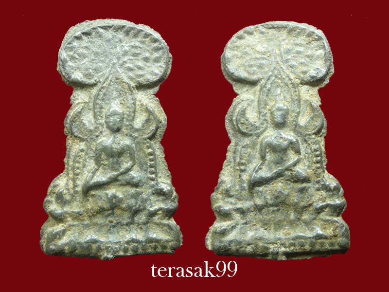 พระซุ้มปรกโพธิ์ กรุวัดดาวเสด็จ พิมพ์สองหน้า เนื้อชินเงิน จ.สระบุรี สวยๆ 