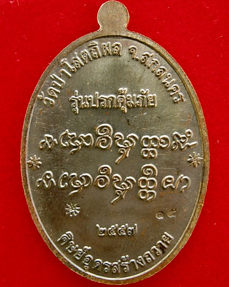 เหรียญปรกคุ้มภัย หลวงปู่บุญหนา ธัมมทินโน เนื้อนวะ หมายเลข๑๕