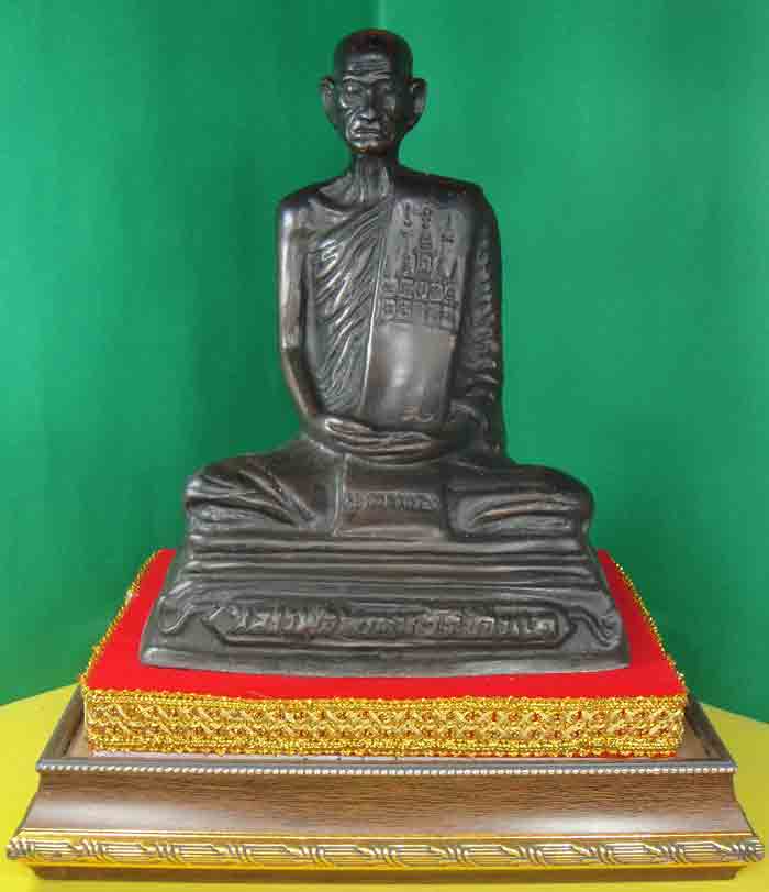 (((วัดใจเคาะเดียวแดง)))หลวงพ่อพรหม ถาวโร วัดช่องแค พระบูชา ขนาดหน้าตัก 5 นิ้ว ฐานสี่เหลี่ยม เนื้อทอง