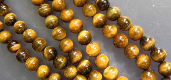 เม็ดประคำ หินตาเสือ(ไทเกอร์อาย) ขนาด 8 มิลลิเมตร จำนวน 90 เม็ด สำหรับงานร้อยสร้อย