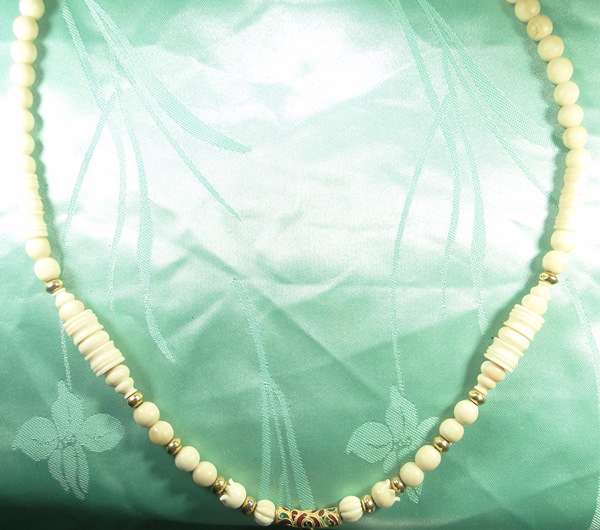 สร้อยลูกประคำงาช้างแท้ ยาว 24 นิ้ว สวมหัวได้