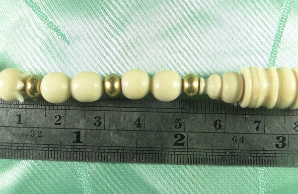 สร้อยลูกประคำงาช้างแท้ ยาว 24 นิ้ว สวมหัวได้