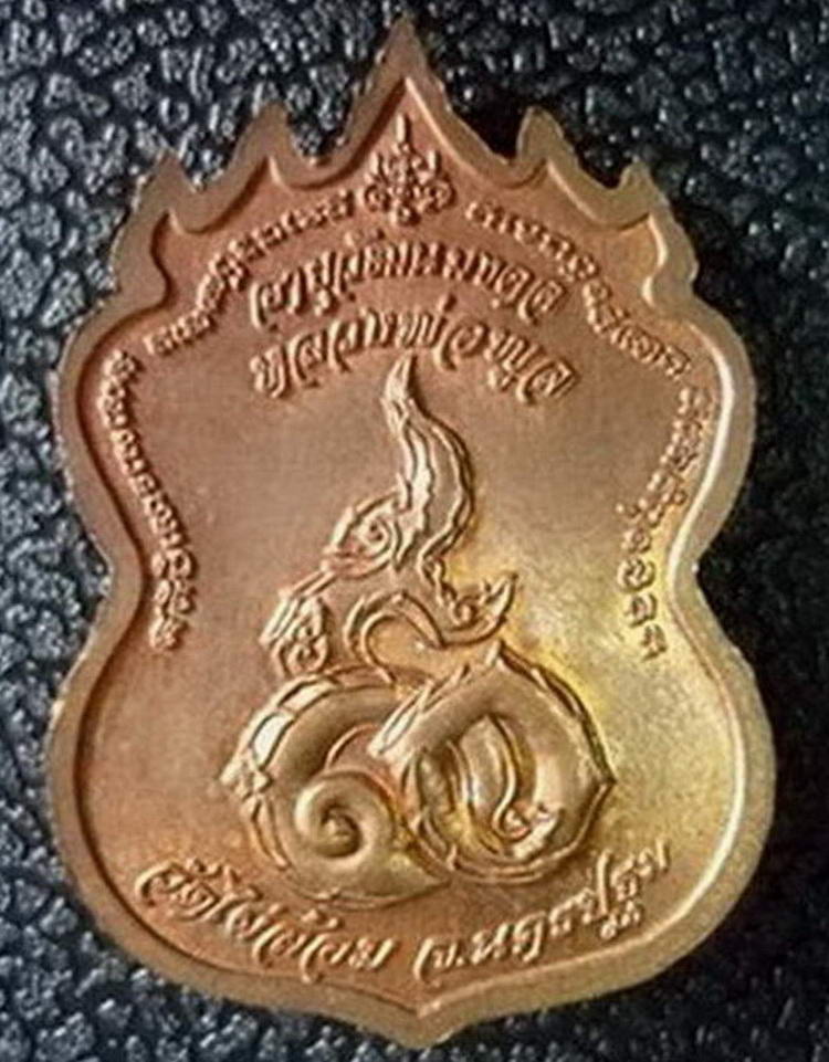 เหรียญ ๙ ยอด หลวงพ่อพูล วัดไผ่ล้อม เนื้อทองแดง ปี ๒๕๔๕