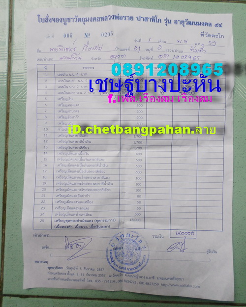 แบ่งให้เช่าเลสหลวงพ่อรวย วัดตะโก รุ่นอายุวัฒนมงคล๙๔ และกำไร
