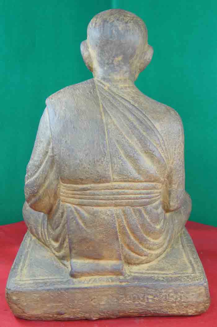 (((วัดใจเคาะเดียวแดง)))หลวงพ่อทวดเหยียบน้ำทะเลจืด หน้าตัก 5 นิ้ว เนื้อศิลาแลงหล่อปัดสีประณีตสวยงาม