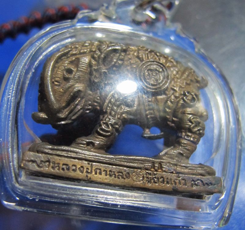 พญาหมูพลิกแผ่นดิน หลวงปู่กาหลง วัดเขาแหลม จ.สระแก้ว รุ่นแรก ปี 2549 เนื้อนวะโลหะ