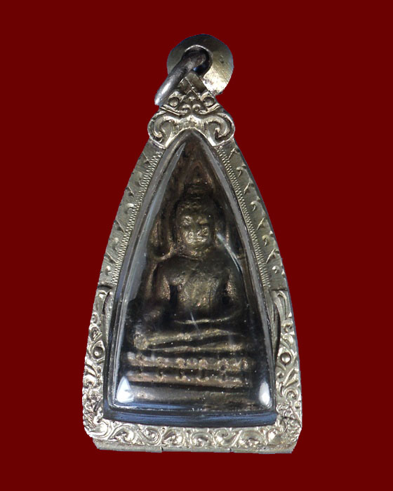 พระพุทธชินราชหล่อโบราณอุดกริ่ง วัดไชยชุมพลชนะสงคราม (วัดใต้) จ.กาญจนบุรี ปี 2510 พร้อมตลับเงินเลี่ยม