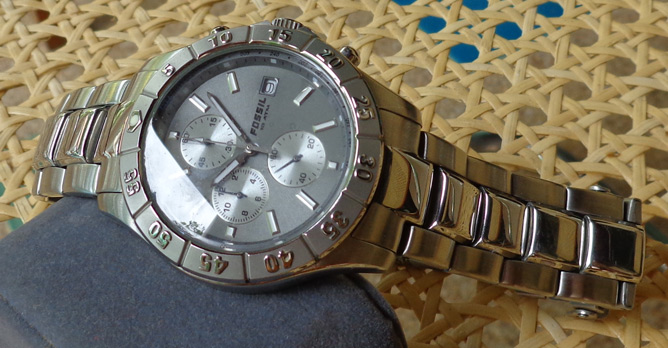 นาฬิกา FOSSIL โครโนกราฟ ของแท้ครับ หน้าปัดเทาsilver 3วงเล็ก TACHYMETER สไตล์สปอร์ตเรซซิ่ง