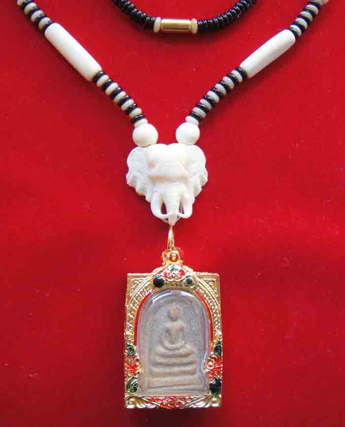(((วัดใจเคาะเดียวแดงสร้อย+พระสมเด็จ3ชั้น)))สร้อยผสมลูกประคำเม็ดกะลาตาเดียว+เม็ดลูกปัดกระดูกช้าง+หัวช