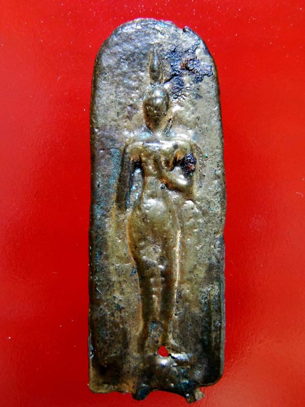 พระหล่อเนื้อโลหะผสม พิมพ์ลีลา หลังยันต์ สภาพสวยมาก เนื้อแก่ทอง หลวงพ่อเพิ่ม วัดแค พระนครศรีอยุธยา