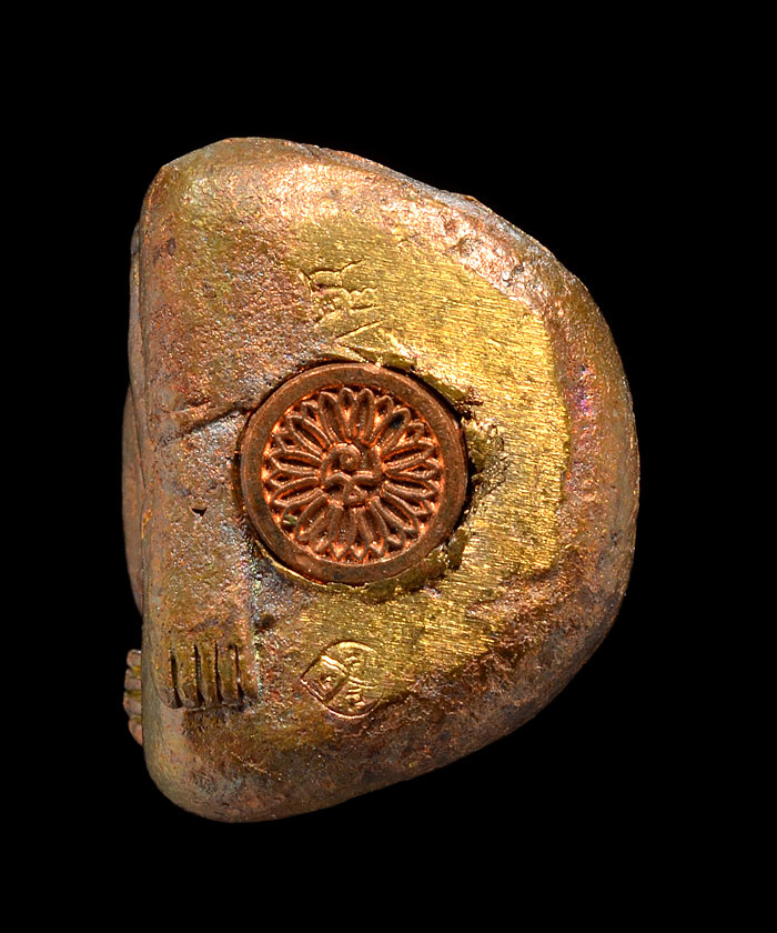 กริ่งพระสังกัจจายน์ รุ่น ๑ หลวงปู่เอื้อม วัดบางเนียน เนื้อโลหะทองบ้านเชียง