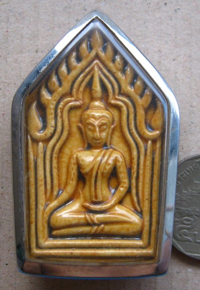 ขุนแผนแขนอ่อน รุ่น 1 หลวงปู่ชื้น วัดญาณเสน จ อยุธยา เคลือบเหลือง