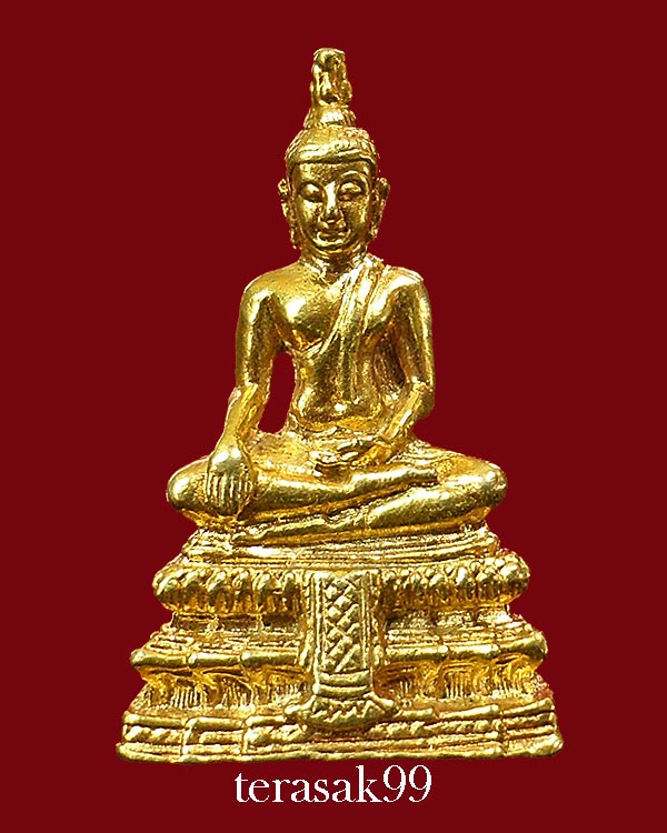 รูปหล่อหลวงพ่อวัดไร่ขิง วัดไร่ขิง จ.นครปฐม ปี 2518 เนื้อโลหะผสม กะหลั่ยทอง อุดผงพุทธคุณ สวยๆ