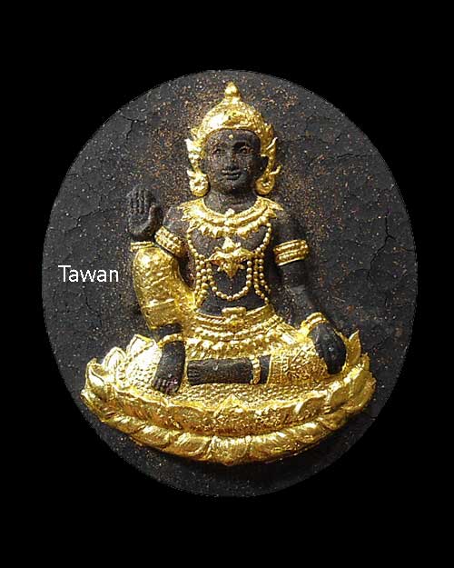 เคาะเดียว @@@ องค์พ่อ ไตรภาคีศรีนคร วัดนางตรา นครศรีฯ ปี ๔๘ เนื้อปถมังดำปัดทอง ตลับเงิน