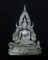 พระพุทธชินราช (จำลอง) ภปร. เนื้อเงินชุบทองคำขาว พิมพ์ใหญ่ (ขนาดหน้าตัก ๓/๔ นิ้ว) หมายเลข 736