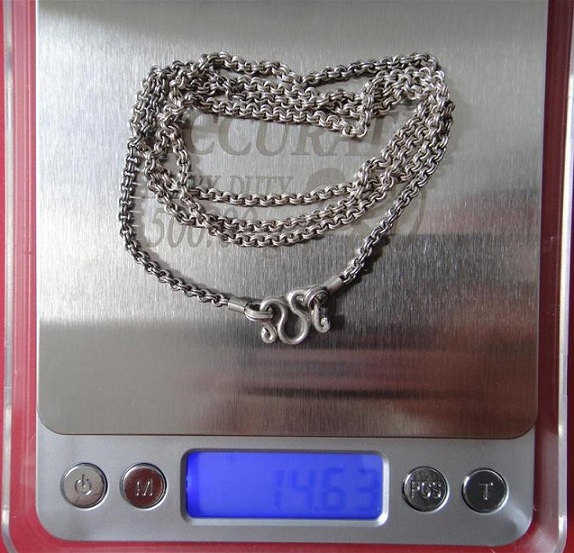 สร้อยเงินแท้มือสองลายโซ่ ความยาว13นิ้ว