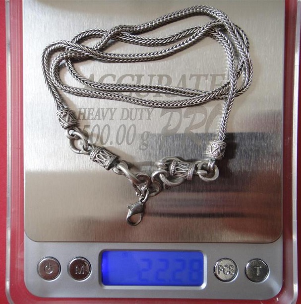 สร้อยคอเงินแท้มือสอง 3 ห่วง ความยาว 11 นิ้วเชิญครับ