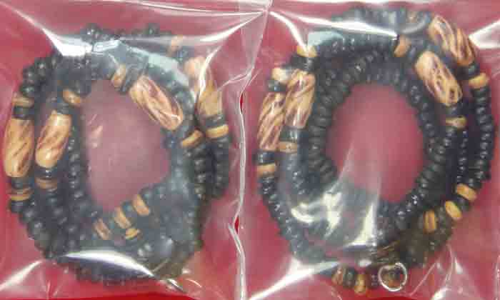 (((วัดใจ 10 บาทเคาะเดียวแดง)))สร้อยผสมเม็ดกะลาตาเดียว+หัวกลางไม้พยุง ความยาว ๒๔ นิ้ว แบบ ๑ ห่วง ๒ เ