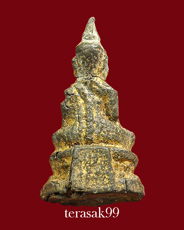 พระกรุวัดเลียบ พิมพ์สมาธิ เนื้อชินเงินปิดทองจากกรุ กรุงเทพฯ