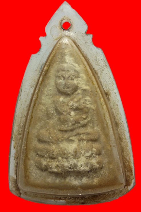 พระพุทโธน้อยแม่ชีบุญเรือนวัดอาวุธฯ กทม. ปี 2494 พิมพ์ใหญ่เนื้อผงหลังยันต์เฑาะดอกบัวสวยๆ