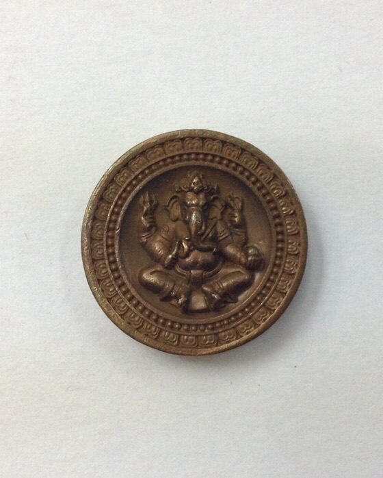 เหรียญพระพิฆเนศ รุ่นเบญจมงคล ครบรอบ 50 ปี ททบ.5 ปี51 พิมพ์เล็ก มีโค๊ด No.32727 กล่องเดิม