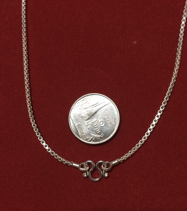  เริ่ม 390 บาทสร้อยเงิน ลายโซ่กล่อง (สวมหัวได้)( เส้นเล็กเหมาะสำหรับสุภาพสตรี)